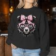 Mama Bär Mutter Muttertag Mami Bärin Rosa Schleife Brille Sweatshirt Frauen Lustige Geschenke