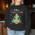 Miss Three-Esta Fiesta Cactus 3Rd Birthday Party Outfit Women Sweatshirt Funny Gifts