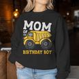 Mom Of The Birthday Boy Construction Truck Birthday Party Women Sweatshirt Unique Gifts