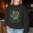 Mom Of The Birthday Boy Retro 80'S Party Mom And Dad Family Women Sweatshirt Personalized Gifts
