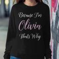 Olivia Name Personalized Girl Cute Pink Black Women Sweatshirt Unique Gifts