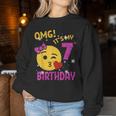 Omg It's My 7Th Birthday Girl Cute 7 Yrs Old Birthday Party Women Sweatshirt Unique Gifts