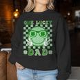 One Lucky Dad Groovy Smile Face St Patrick's Day Irish Dad Women Sweatshirt Personalized Gifts