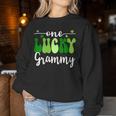 One Lucky Grammy Groovy Retro Grammy St Patrick's Day Women Sweatshirt Funny Gifts