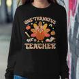 One Thankful Teacher Thanksgiving Retro Groovy Fall Teachers Women Sweatshirt Personalized Gifts