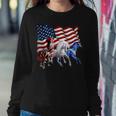 Patriotic Us Flag 4Th Of July Horse Lovers Women Sweatshirt Unique Gifts