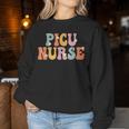 Picu Nurse Week Groovy Appreciation Day For For Work Women Sweatshirt Funny Gifts