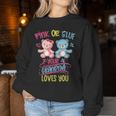 Pink Or Blue Deine Oma Liebt Dich Party Gender Reveal Sweatshirt Frauen Lustige Geschenke