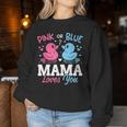 Pink Or Blue Gender Reveal Party Announcement Mama Duck Women Sweatshirt Unique Gifts