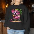 Pink Flamingo Summer Vibes Beach Palm Tree Summer Vacation Women Sweatshirt Unique Gifts