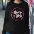 Pink Retro Girl's Trip Memories 2024 Besties Travel Together Women Sweatshirt Funny Gifts