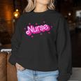 Pink Retro Nurse Appreciation Nursing Profession Rn Lpn Np Women Sweatshirt Funny Gifts