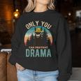 Only You Can Prevent Drama Vintage Llama Graphic Women Sweatshirt Unique Gifts