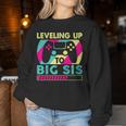 Promoted To Big Sister Leveling Up To Big Sis Women Sweatshirt Unique Gifts