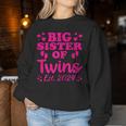 Promoted To Big Sister Of Twins Est 2024 Baby Announcement Women Sweatshirt Unique Gifts