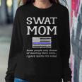 Proud Swat Mom Special Forces Mother Us Flag Thin Blue Line Women Sweatshirt Unique Gifts
