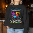 Pround Autism Mom Heart Mother Puzzle Piece Autism Awareness Women Sweatshirt Funny Gifts