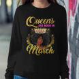 Queens Are Born In March Birthday Afro Black Girl Women Sweatshirt Unique Gifts