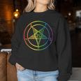 Quer Baphomet Pride Rainbow Satan Lesbian Gay Csd Lgbtq Women Sweatshirt Unique Gifts