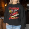 Race Car Party Grandma Of The Birthday Racer Racing Family Women Sweatshirt Personalized Gifts