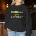 Rainbow Colorful Graffiti Style San Francisco City Skyline Women Sweatshirt Unique Gifts