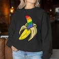 Rainbow Flag Banana Gay Pride Ally Lgbtq Lgbt Pup Women Sweatshirt Unique Gifts