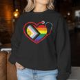 Rainbow Heart Lgbtq Doctor Nurse Medical Pride Month Squad Women Sweatshirt Unique Gifts