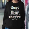 There Their They're English Grammar Teacher Pun Women Sweatshirt Unique Gifts