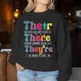There Their They're English Teacher Grammar Memes Women Sweatshirt Unique Gifts