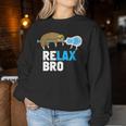 Relax Bro Lacrosse Lax Sloth Women Sweatshirt Unique Gifts
