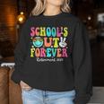Retired Teacher Schools Out Forever Retirement 2024 Women Sweatshirt Unique Gifts