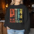 Retro Ducks Whispering Erpel Sweatshirt Frauen Lustige Geschenke