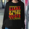 Retro Groovy Karma Is The Guy On The Chief Women Sweatshirt Funny Gifts