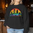 Retro Omaha Skyline Rainbow Lgbt Lesbian Gay Pride Women Sweatshirt Unique Gifts