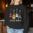 Lets Rock Rock N Roll Guitar Retro Sin Mangas Sudadera Mujer Regalos divertidos