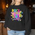 Rock The Staar Test Testing Day Retro Groovy Teacher Stars Women Sweatshirt Unique Gifts
