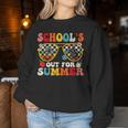Schools Out For Summer Groovy Last Day Of School Teacher Women Sweatshirt Funny Gifts