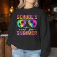 Schools Out For Summer Tie Dye Last Day Of School Teacher Women Sweatshirt Funny Gifts