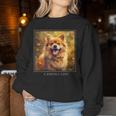 Shiranian Hund Garten Blumen Malerei Haustier Mama Papa Sweatshirt Frauen Lustige Geschenke