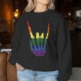 Skeleton Rock Hand Gay Pride Lgbt-Q Ally Rainbow Women Women Sweatshirt Unique Gifts