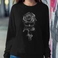 Skull Smoke Rose Sugar Skull Flower Rose Tattoo Smoke Women Sweatshirt Unique Gifts