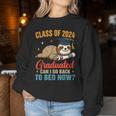 Sloth Graduation Class Of 2024 Graduated Can Go Back To Bed Women Sweatshirt Unique Gifts