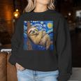 Sloth Van Gogh Style Starry Night Women Sweatshirt Unique Gifts