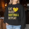 Softball Eat Sleep Softball Repeat Girls Softball Women Sweatshirt Funny Gifts