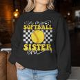 In My Softball Sister Era Groovy Retro Proud Softball Sister Women Sweatshirt Unique Gifts