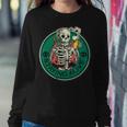 Staying Alive Skeleton Drinking Coffee Skeleton And Coffee Women Sweatshirt Unique Gifts