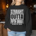 Straight Outta Fifth Grade Graduation Class 2024 5Th Grade Women Sweatshirt Unique Gifts