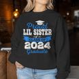 Super Proud Little Sister Of 2024 Graduate Awesome Family Women Sweatshirt Unique Gifts