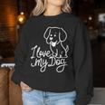 Süßes I Love My Dog Ich Liebe Meine Hund Outfit Hunde Mama Sweatshirt Frauen Lustige Geschenke