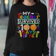 My Teacher Survived 100 Days Of Me Happy 100Th Day Of School Women Sweatshirt Unique Gifts